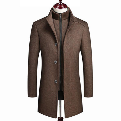 Premium Men's Thick British Double-Layer Wool Coat
