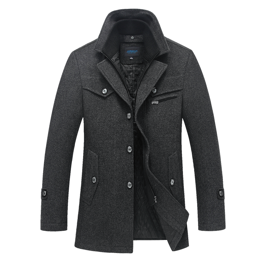 Men's British Double Layered Wool Blend Coat