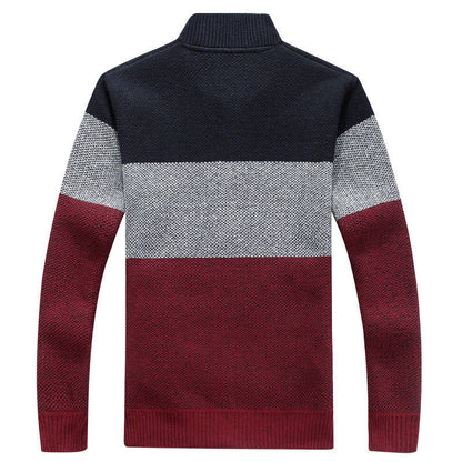 Men's Casual Gradient Knitted Zipper Sweater