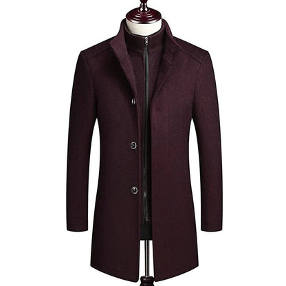 Premium Men's Thick British Double-Layer Wool Coat
