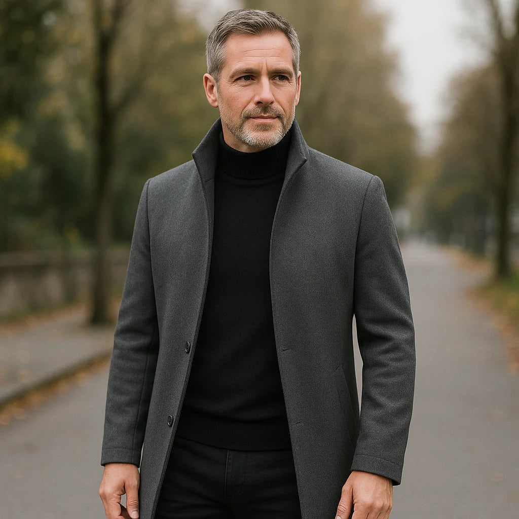 Men's Premium Thick Stand Collar Wool Coat